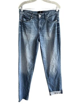 WHBM Girlfriend Jeans Everyday Soft Mid Rise Medium Wash Denim Blue Size 6